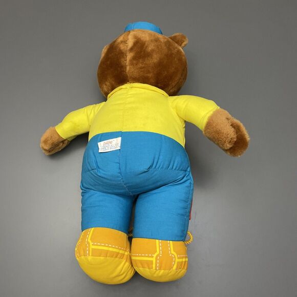 VNTG 1985 American Greetings Amtoy Carpenter Wood work Plush Bear 16” NO TOOLS!! - Picture 3 of 8